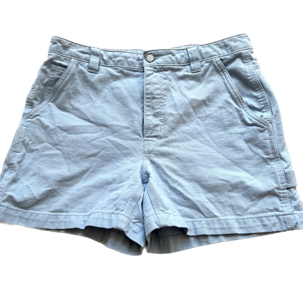 Aritzia TNA Greenwich 5" Short 100% Cotton Pale Blue 4 Pocket Design Size 12
